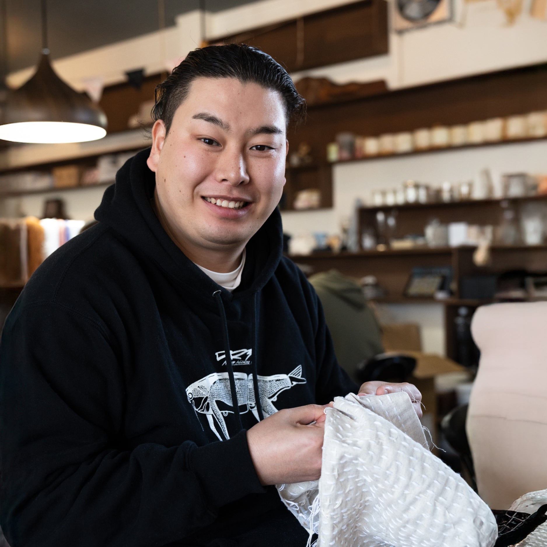 Sashiko Cushion Cover - Line
