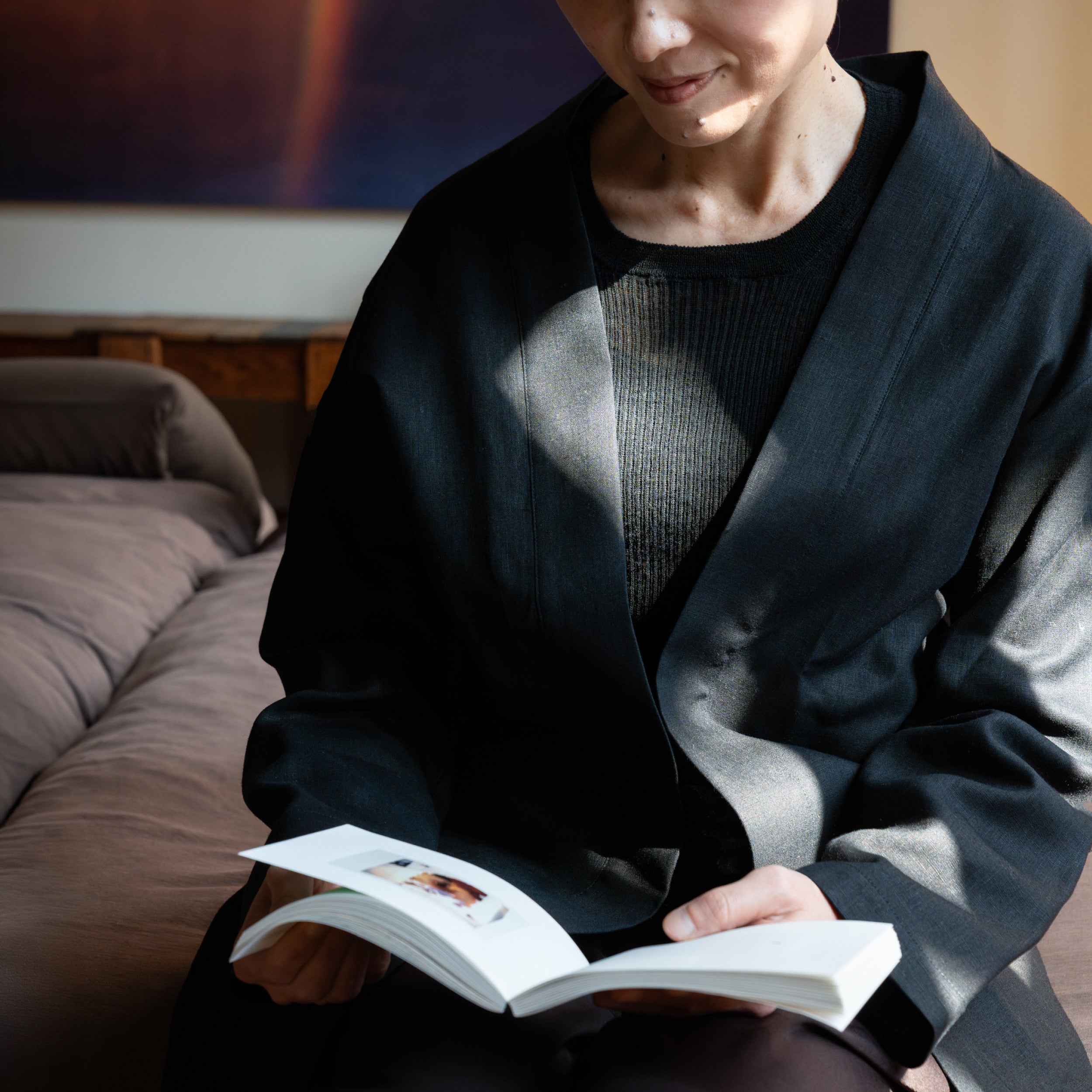 Linen Haori - Black