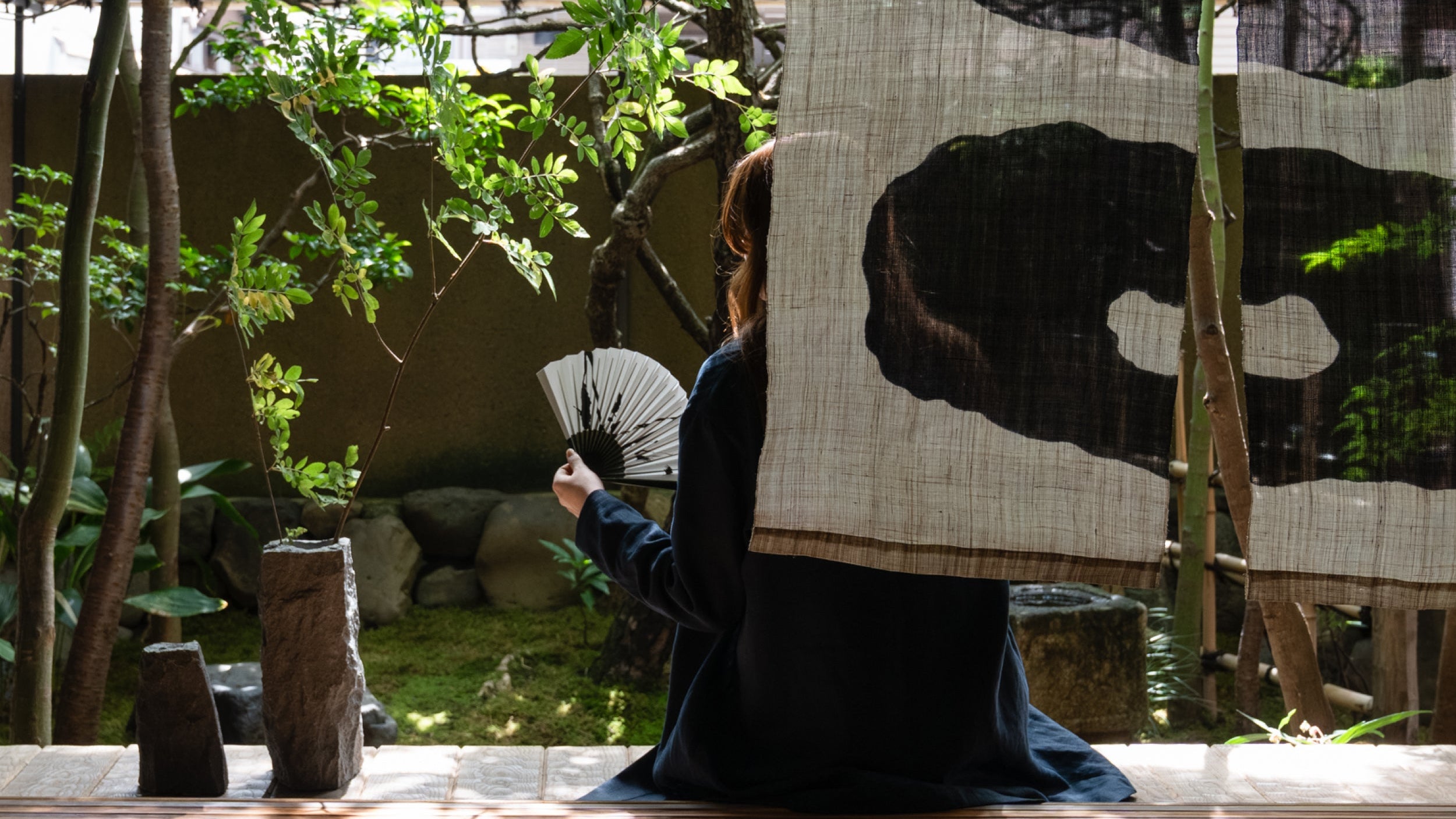 Katazome Wall Piece - Sumi