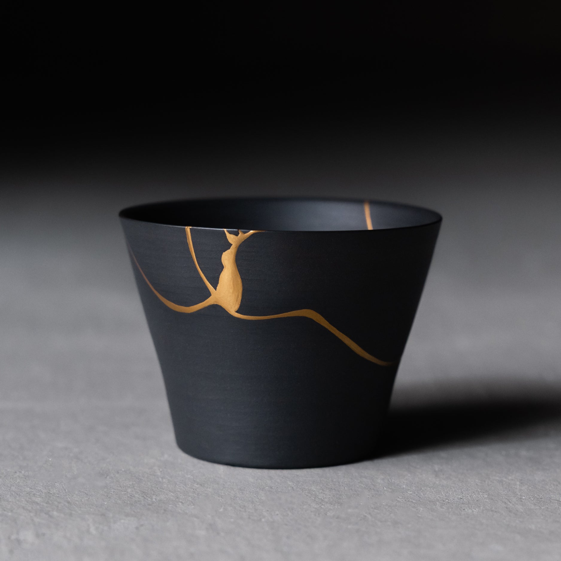 Kintsugi'd Teacup - Medium, Black