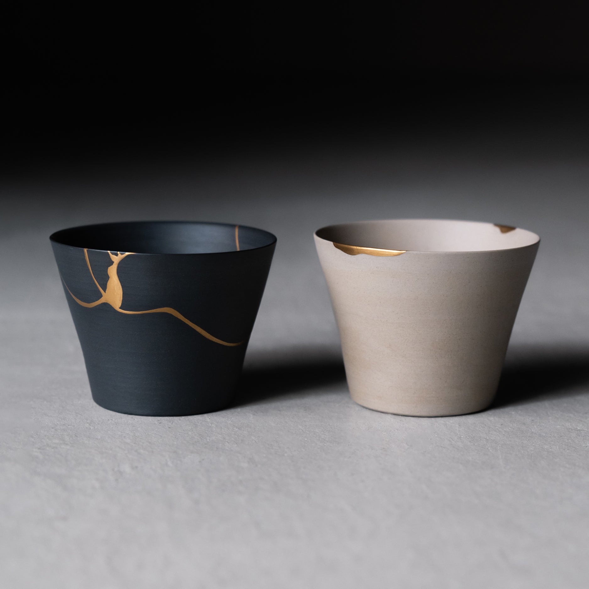 Kintsugi'd Teacup - Medium, Black