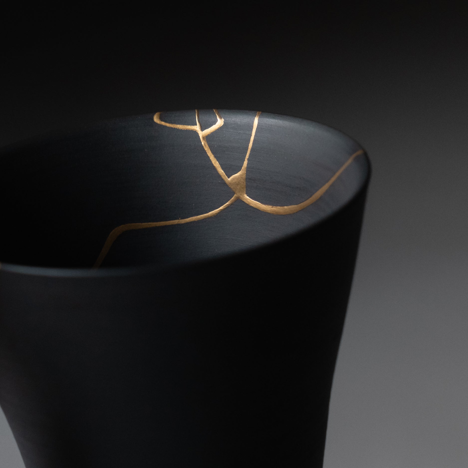 Kintsugi'd Teacup - Medium, Black