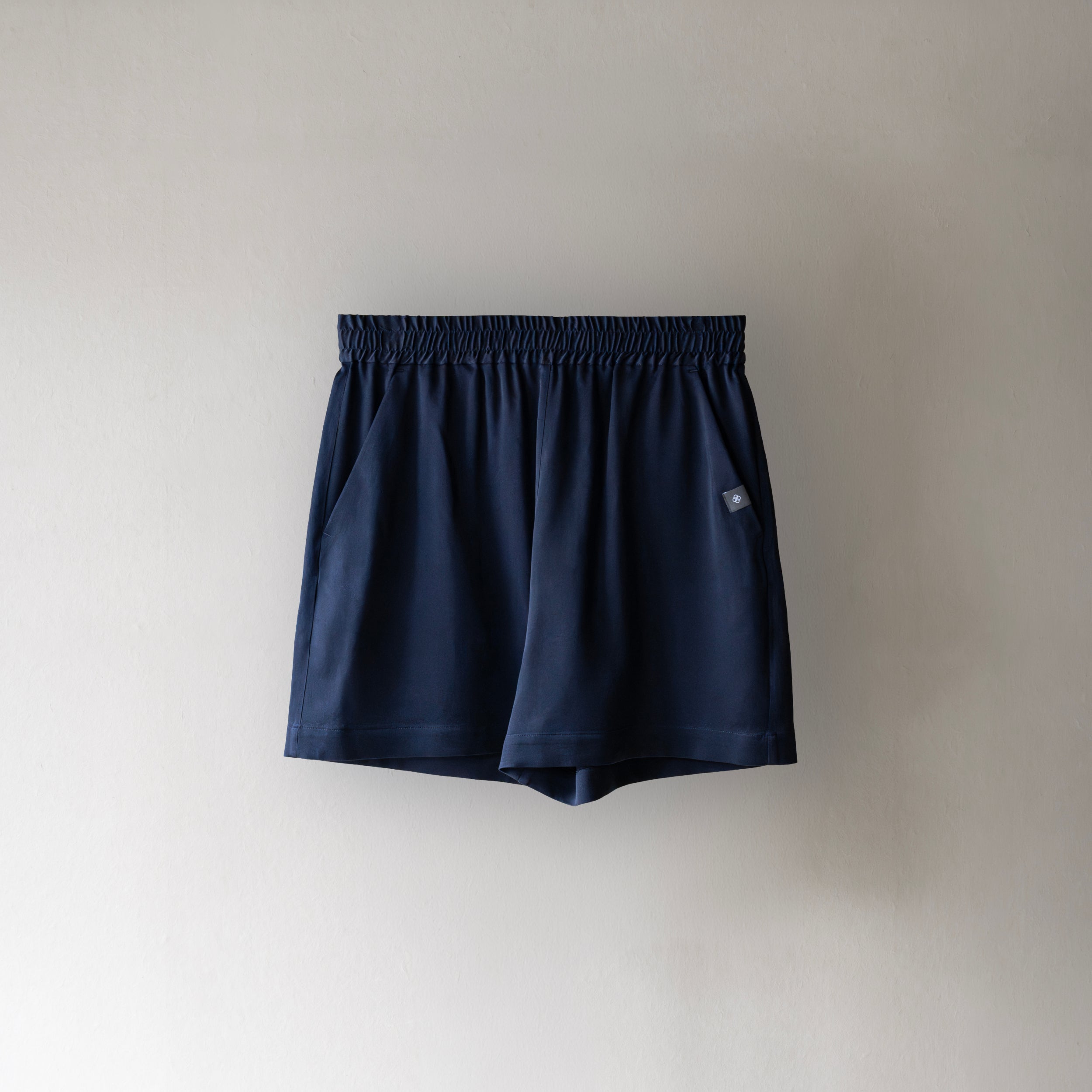Silk Pajama | Shorts - Navy