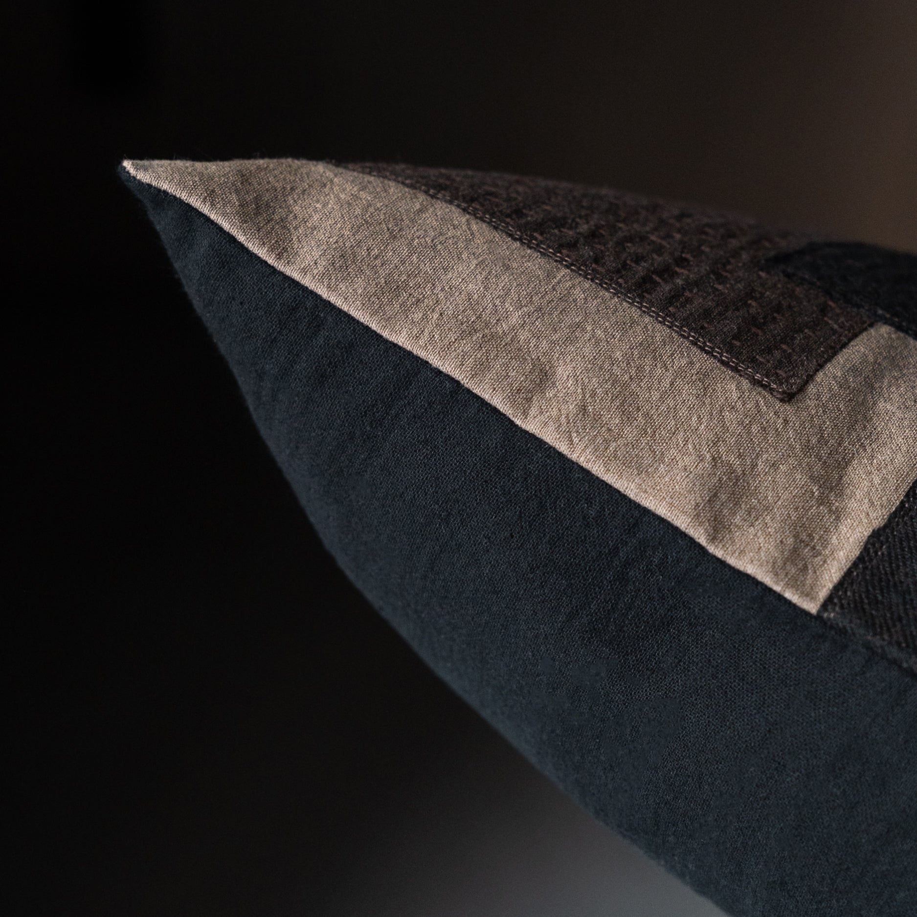 Sashiko Cushion Cover - Wool