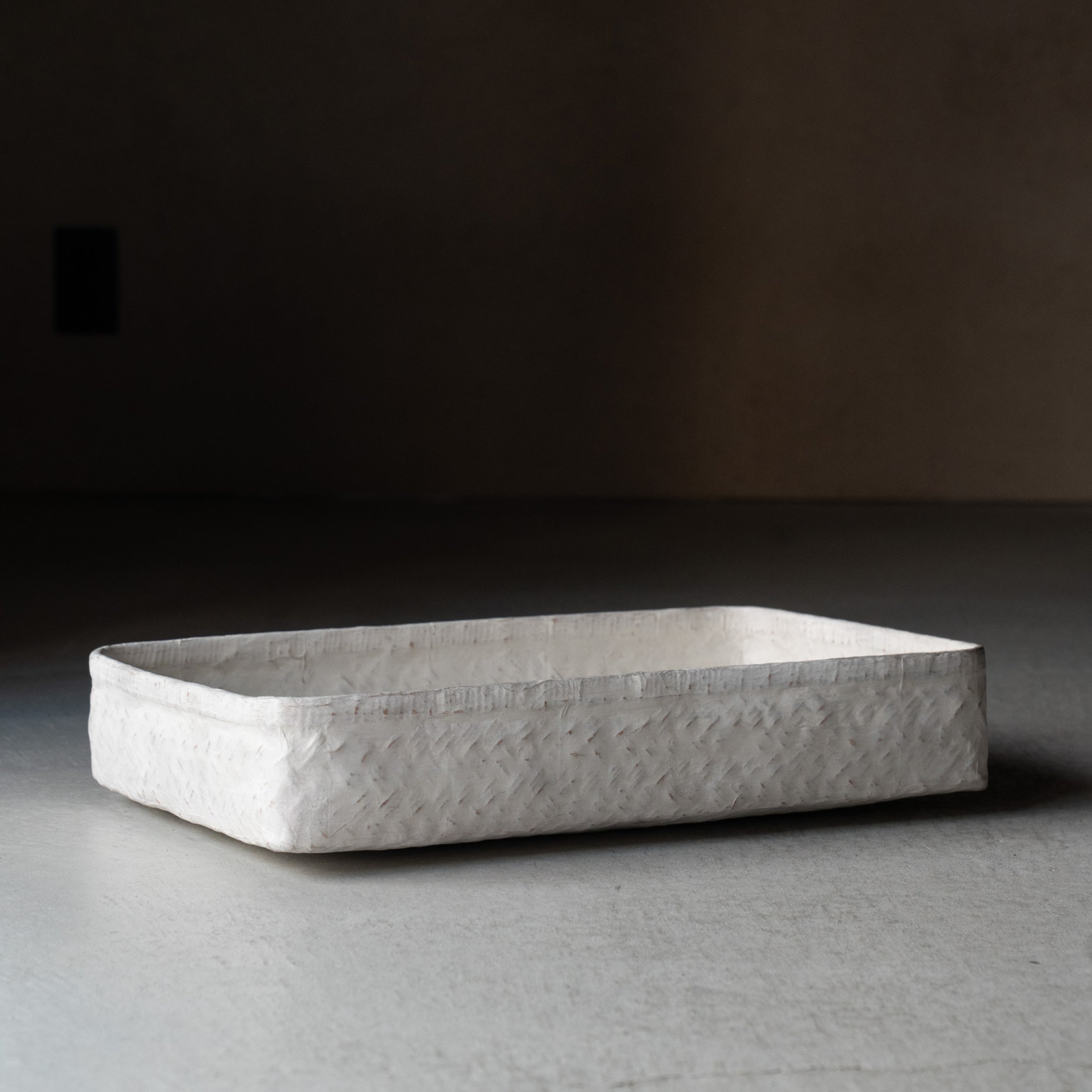 Antique Ikkanbari Basket - White