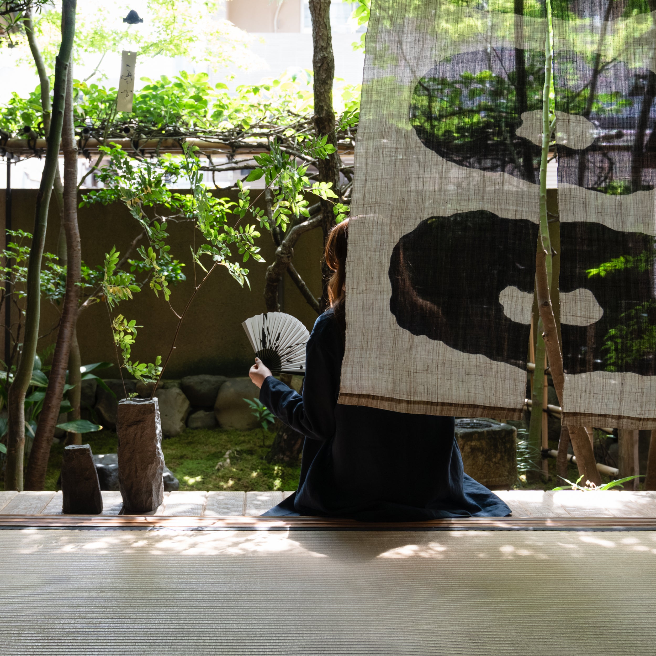 Katazome Wall Piece - Sumi