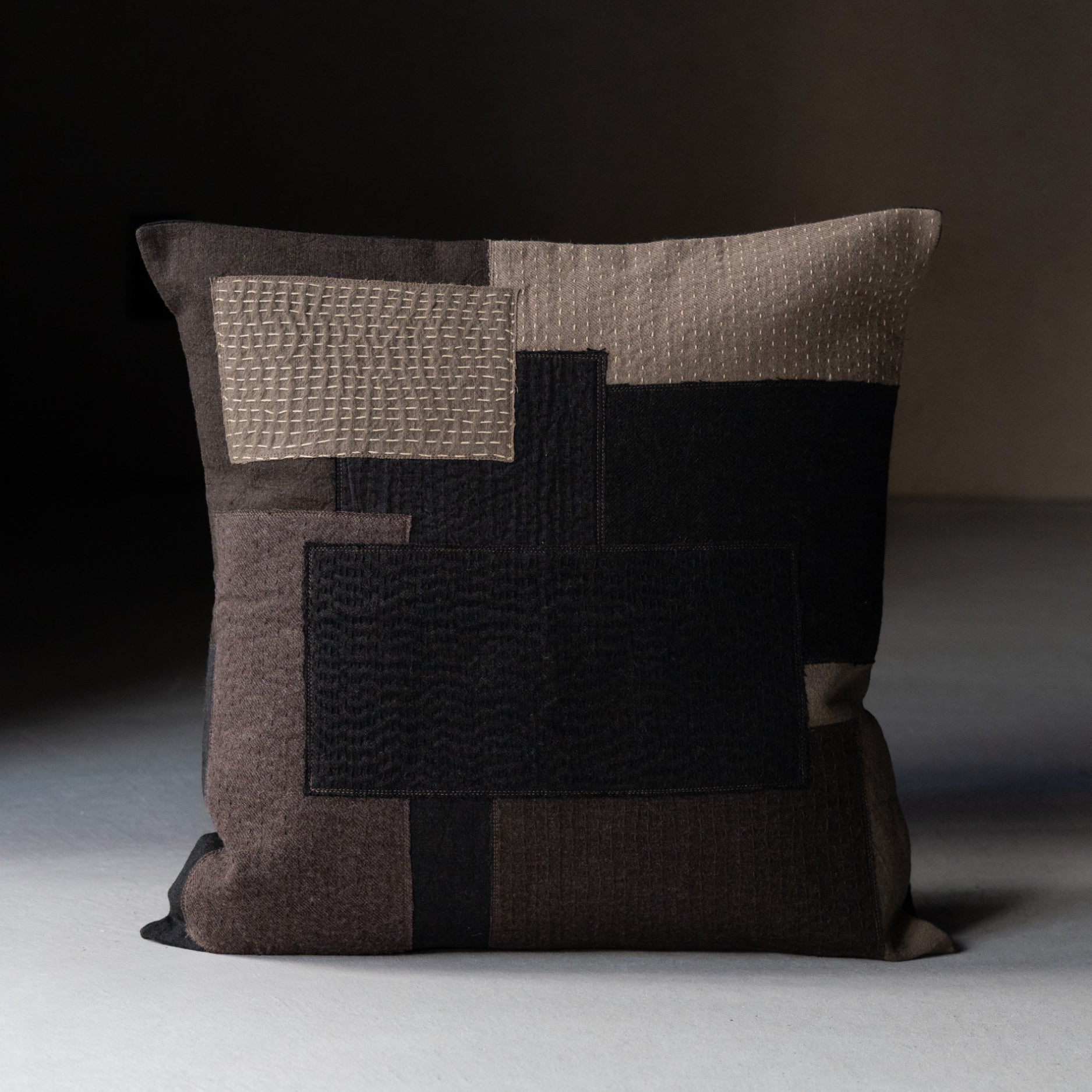 Sashiko Cushion Cover - Wool
