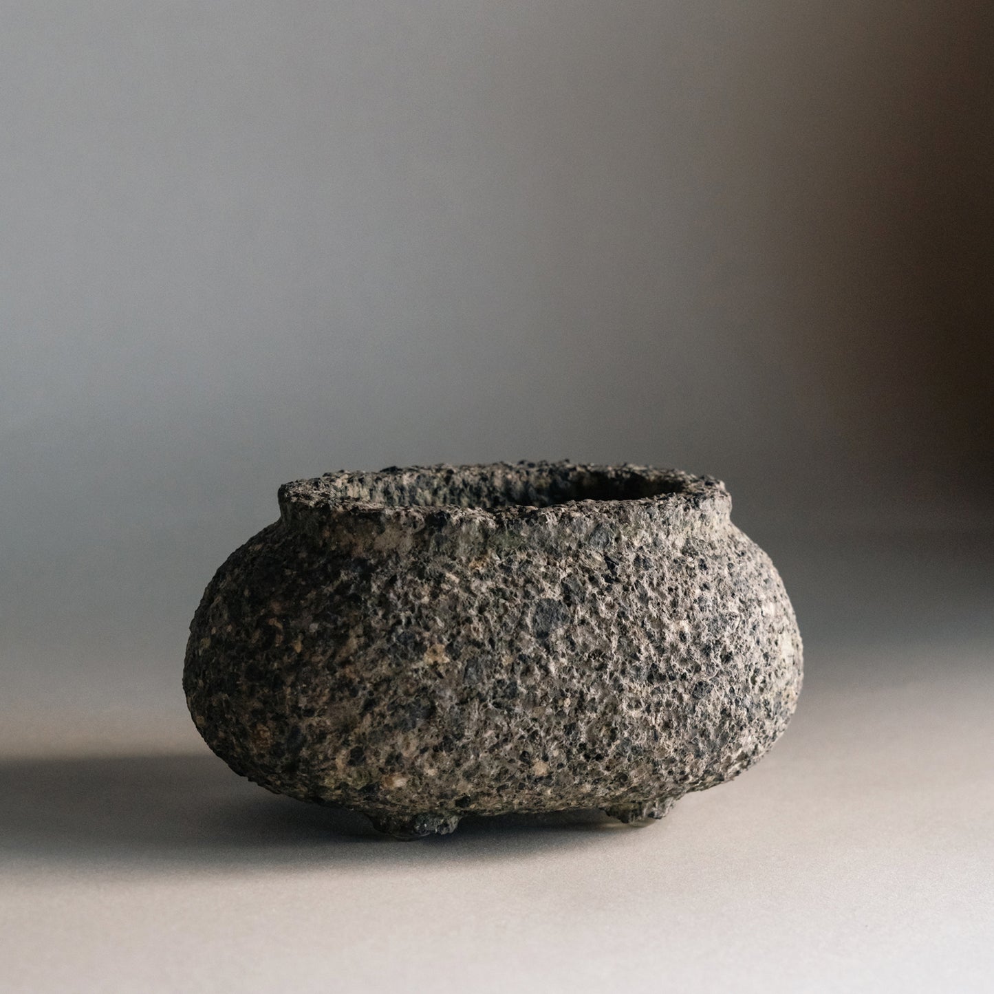 Wide Stone Vase