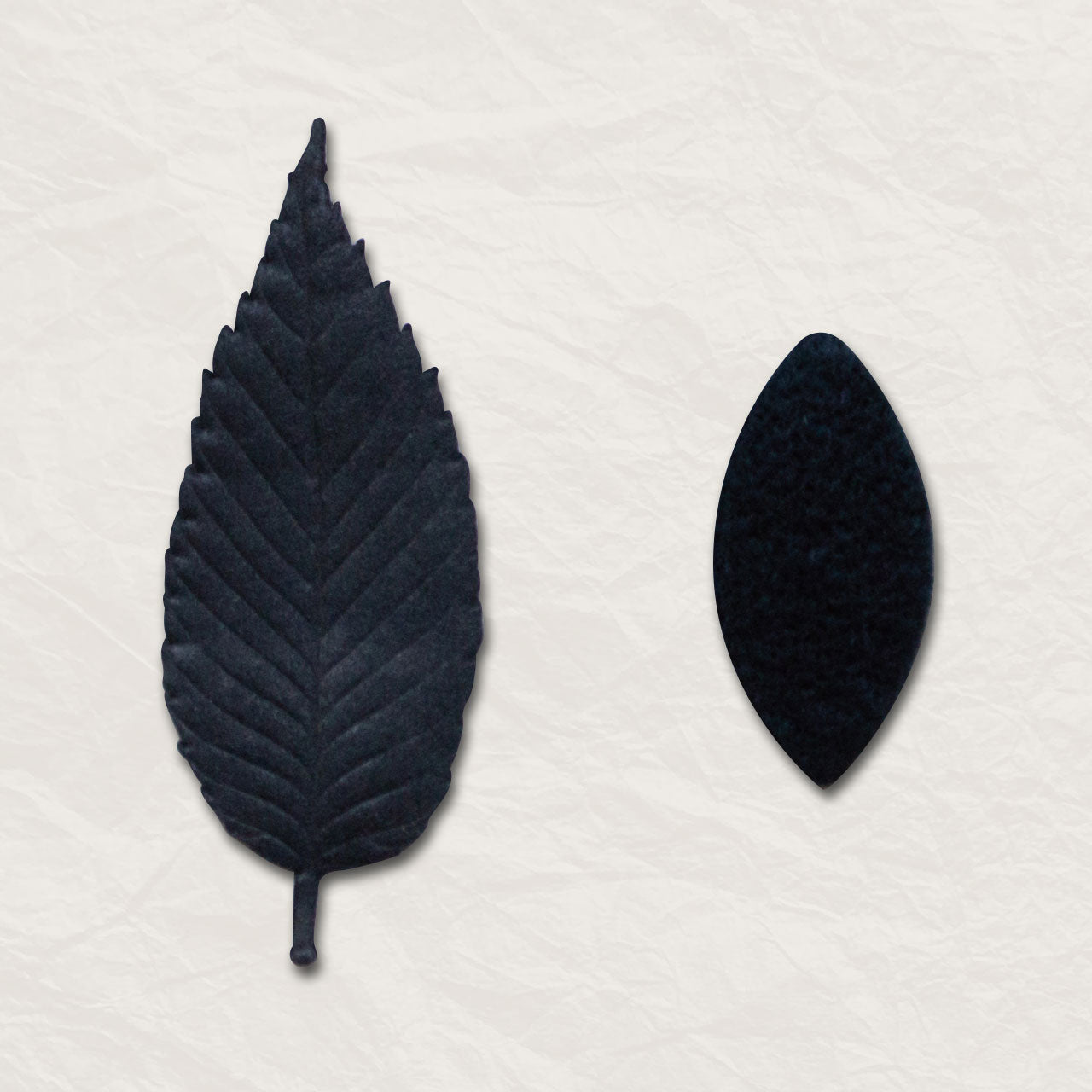 Black incense shaped like leaves