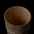 Detail view inside wooden Hinoki cups