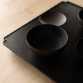 Wooden tray in black with rounded corners